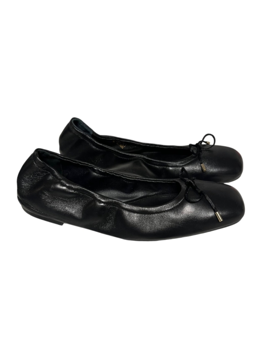 Stuart Weitzman Black Bardot Leather Ballet Flats Shoes Size 8 - Picture 6 of 11